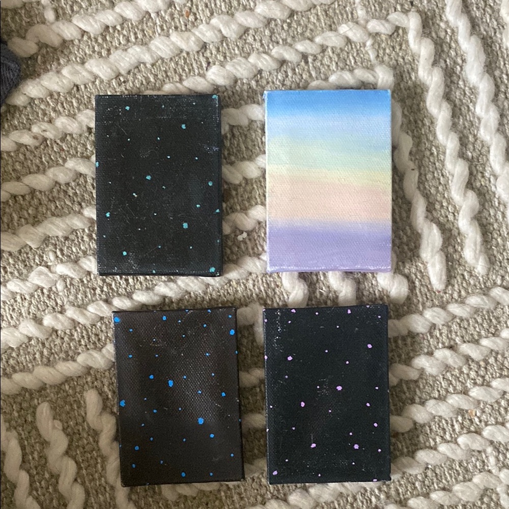 Abstract Galaxy and Pastel Sky mini canvases